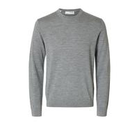 Selected Homme - Pull en laine mérinos à col rond - Homme - Pulls - Gris - Taille: XL