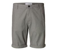 Selected Homme Short en Coton Extensible pour Homme, Gris, M