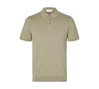 SELECTED HOMME Slhberg SS Knit Polo Noos, Vetiver/détail : chiné