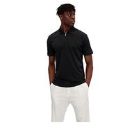 SELECTED HOMME Slhfave Zip SS Polo, Noir