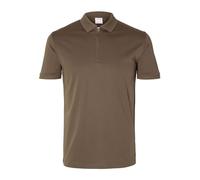 SELECTED HOMME Slhfave Zip SS Polo Noos, Morel