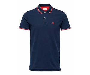SELECTED HOMME Slhnewseason SS Polo W Noos, Bleu (Navy Blazer Navy Blazer), Medium