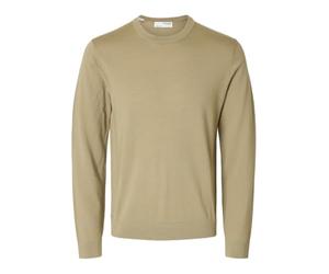 Selected Homme Slhtray Knit Merino Crew Neck Noos Pull-Over, Kelp, L EU