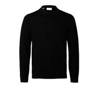 Selected Tray Long Sleeve Polo Noir L Homme
