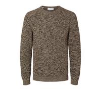 SELECTED HOMME Slhvince Ls Knit Bubble Crew Neck Noos Pull-Over, Gâteau au Chocolat
