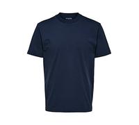 Selected Relax Colman 200 Short Sleeve T-shirt Bleu L Homme