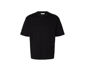 SELECTED MEN Slhlooseoscar Pocket SS Tee Noos, Noir, M Hommes