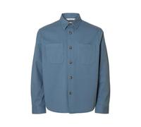 SELECTED MEN Slhtravis Sergé Ls Noos T-Shirt, Blue Mirage., L