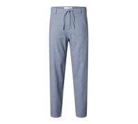 Selected 172 Brody Slim Tapered Fit Linen Chino Pants Bleu M Homme