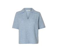 Selected Lulu Knit Polo Short Sleeve Sweater Bleu XL Femme
