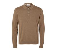 Selected Berg Long Sleeve Polo Beige M Homme