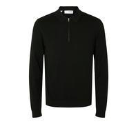 SELETED HOMME SLHBERG LS Polo à Demi-Fermeture éclair Noos, Noir, XL