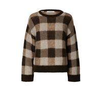 SELECTED Pull-over 'SLWLULU' crème / marron / umbra / moka, Taille M