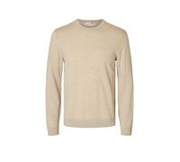 Selected Pull ras-du-cou 100% laine mérinos beige Taille XL