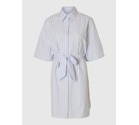 SELECTED Robe-chemise bleu clair / gris foncé / blanc, Taille 40