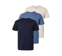 SELECTED T-Shirt bleu / bleu marine / blanc cassé, Taille XXL