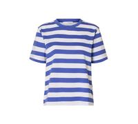 SELECTED T-shirt 'SLFESSENTIAL' bleu / blanc, Taille XS