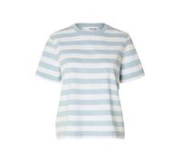 SELECTED T-shirt 'SLFEssential' bleu clair / blanc, Taille XL