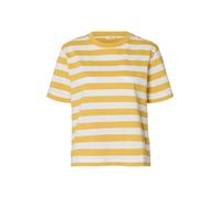 SELECTED T-shirt 'SLFESSENTIAL' jaune / blanc, Taille XL
