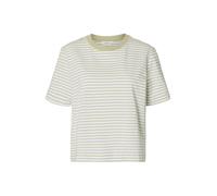SELECTED T-shirt 'SLFESSENTIAL' olive / blanc, Taille M