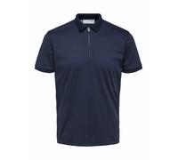 SELETED HOMME Slhfave Zip SS Polo, Sky Captain