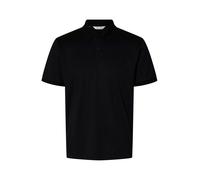 Selected Fave Button Short Sleeve Polo Noir S Homme