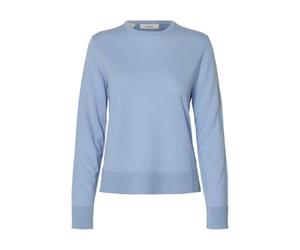 SELECTED WOMEN Slfthea Ls Knit Merino O-Neck Noos, Bleu Ciel, L