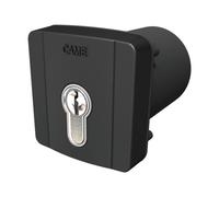 Sélecteur à clé à encastrer et cylindre serrure DIN pour commandes en 230V. Gris RAL7024 CAME 806SL-0100