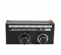 Sélecteur Audio 6 Entrées 1 Sortie, Sélecteur de Source avec Réglage du Volume, Boîtier Métallique Robuste - Réponse en Fréquence 20-20kHz, Faible Perte d'Insertion, Usage