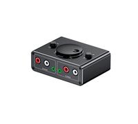 Sélecteur Audio Bidirectionnel Stéréo RCA 3,5 mm 1 Entrée 2 Sorties ou 2 Entrées 1 Sortie Commutateur Audio 3,5 mm 2RCA avec Bouton de Sourdine