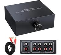Sélecteur Audio stéréo bidirectionnel 4 Voies G/D RCA, 1 entrée 4 Sorties ou 4 entrées 1 Sortie, Séparateur Audio de canaux Audio G/D Boîte de sélection Audio pour Lecteur DVD stéréo Haut-Parleur CD