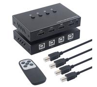 Sélecteur de commutateur KVM USB 2.0, Hub pour clavier, souris, 4 ordinateurs, partage de 4 périphériques