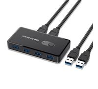 Sélecteur de commutateur KVM USB 3.0, 4 Ports pour 2 ordinateurs, Hub adaptateur pour imprimante PC, Scanner, un bouton facile