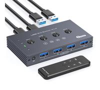 Sélecteur de commutateur USB 3.0 4 ordinateurs partagent 4 ports USB A périphériques pour souris, clavier, imprimante, scanne avec télécommande sans fil et câble inclus