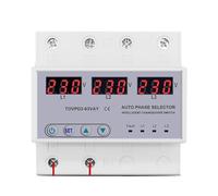 Sélecteur de phase 63 A triphasé 3P+N for rail DIN, voltmètre, protection réglable contre les surtensions et les sous-tensions, relais de surveillance, 1 pièce