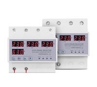Sélecteur de Phase sur Rail Din 100A 63A, 3 phases 3P + N, Protection contre les surtensions et sous-tensions réglables, moniteur courant, protecteur relais(100A phase selector)