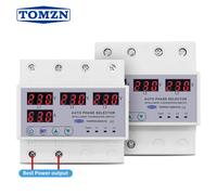 Sélecteur de phase sur rail Din 100A 63A, 3 phases 3P + N, protection de courant réglable contre les surtensions et les sous-tensions, moniteur de relais