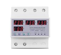 Sélecteur de phase sur rail triphasé 3P + N, 100A 63A, protection réglable contre les surtensions et sous-tensions, relais surveillance(100A phase selector)