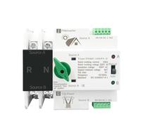 Sélecteur de transfert automatique monophasé for onduleur photovoltaïque, rail DIN, 2 pôles, 63 A, 100 A, 125 A, sans interruption(63A)