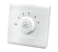 Sélecteur de Vitesse de Ventilateur de Plafond de Type 86, Bouton de Commande de Commutation Rotatif de Vitesse de Ventilateur de en Surface avec 5 réglages, Cinq sélecteurs