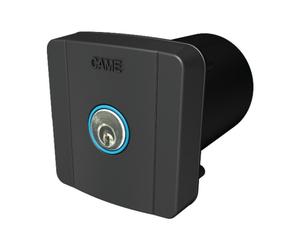 Sélecteur ncastrer avec rétroéclairage bleu et cylindre serrure. Gris RAL7024 CAME 806SL-0020