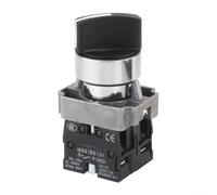 Sélecteur rotatif 22 mm 10 A 600 V, design autobloquant à 2 positions pour machines, panneaux de commande d'usine en cuivre noir (XB2-BD22)