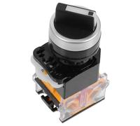 Sélecteur Rotatif à 2 Positions La38-11x2, Verrouillage Maintenu | Montage Panneau 22mm, Ac0-ac440v sous 10a, ABS et Alliage Argenté, pour Armoires de Commande
