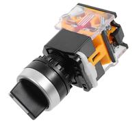 Sélecteur Rotatif à Came La38-11x2, 2 Positions, ABS, Panneau | Verrouillage Maintenu, Contact Parallèle, Montage 22mm, Ac0 à Ac440v, Usage Machines