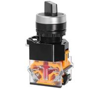 Sélecteur Rotatif à Verrouillage La38-11x2, 20x3, 2 Positions | Montage Panneau 22mm, Alliage Argenté et Abs, Ac0-ac440v, pour Circuits et Armoires de Commande