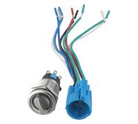 Sélecteur rotatif de 19 mm à verrouillage 3 positions 2NO 2NC 12-24 V en acier inoxydable IP66 IK09 étanche indicateur LED avec prise de fil pour machine CNC industrielle (blanc)