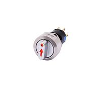 Sélecteur rotatif en métal de 1 pcs 16mm Interrupteur à bouton-poussoir en acier inoxydable à LED 12V,220V LED 3 Position 2NO2NC,Red LED Switch