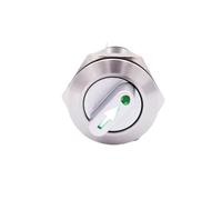 Sélecteur rotatif en métal étanche de 22mm, 2 ou 3 positions, 1NO1NC 2NO2NC, 12V, rouge, vert, LED, bouton-poussoir en acier inoxydable(Green,3-2NO2NC,110-220V)
