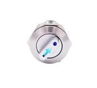 Sélecteur rotatif étanche en métal 22 mm, 2 ou 3 broches, 1NO1NC, 2NO2NC, 12 V, LED, bouton-poussoir en acier inoxydable(Blue LED Switch,2 positions 2NO2NC,12-24V LED)