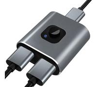 Sélecteur vidéo - Connecteur 2 entrées 1 sortie | Adaptateur d'affichage Plug and Play | -Commutateur pour PC, ordinateur portable, moniteur, TV | Pour la maison, le bureau, l'étude, la classe, la
